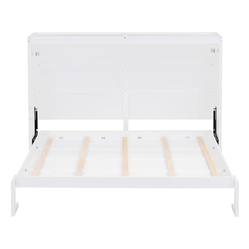 Modern Farmhouse Solid Wood Murphy Cabinet Bed Queen K425