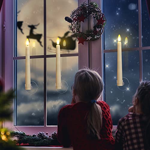 Flameless Taper Candles with Remote, Timer, and Gold Candlesticks I87215