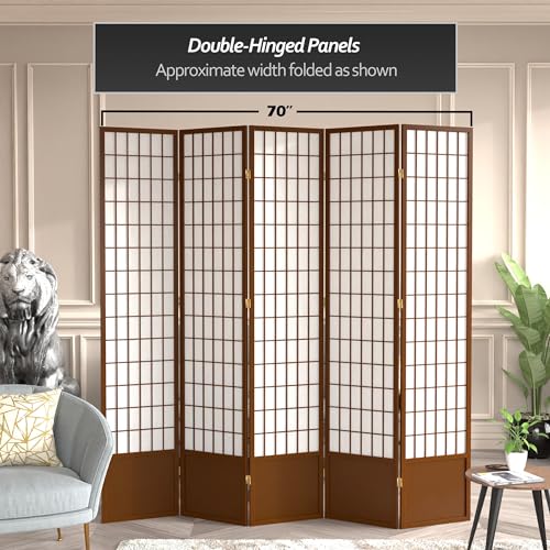 7 ft. Tall Window Pane Shoji Screen Room Divider, 3 Panels T5246