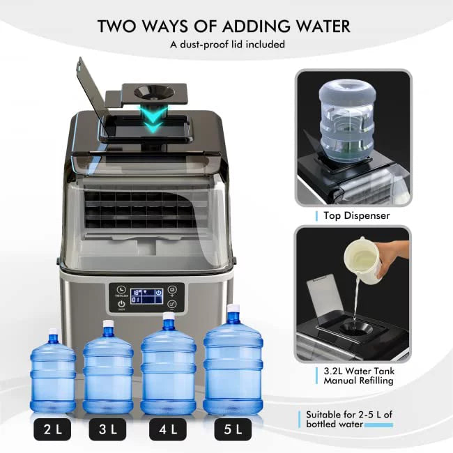 Compact Countertop Ice Maker, 45 Lbs/24H, Self-Cleaning Portable M93535