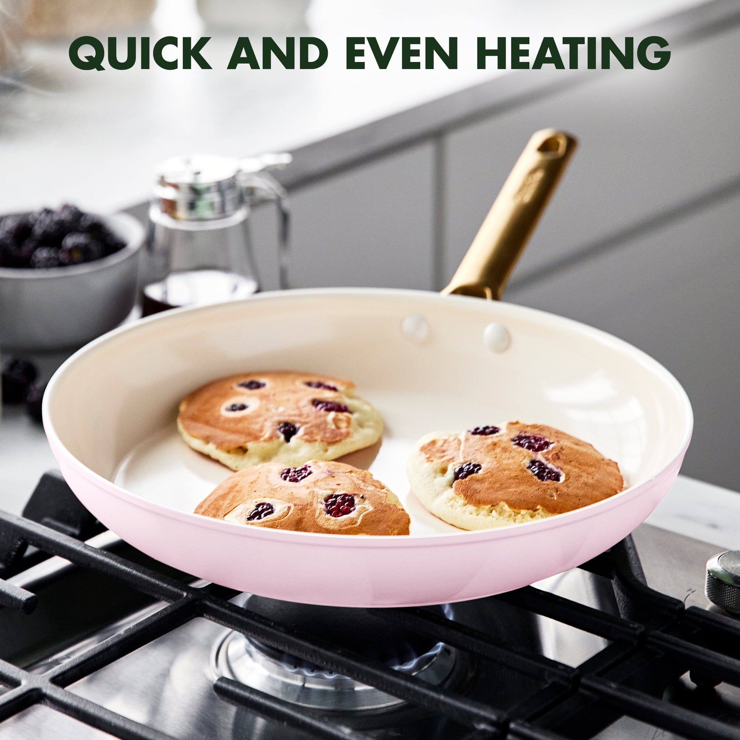 Healthy Ceramic Nonstick 10-Piece Cookware Set, Blush Pink B548993
