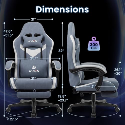 Gaming Chair with Footrest Lumbar Support High Back Recliner Ergonomic Leather Q8605