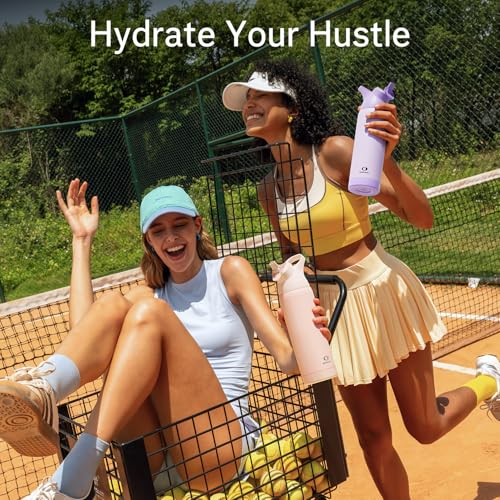 Insulated Stainless Steel Water Bottle with Straw, 24 oz X205853