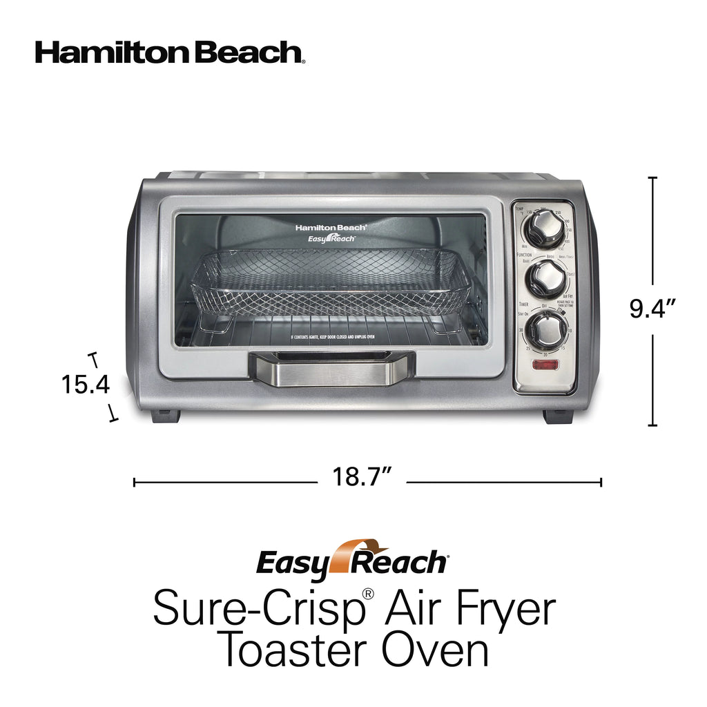 Air Fryer Toaster Oven with Easy Reach Door, 6 Slice Capacity, Stainless Steel Z5226