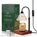 Candle Warmer Lamp with 2 * 50W Bulbs, Vintage Electric Candle Lamp with 2H/4H/8H Timer, Dimmable Candle Warming Lamp, Height Adjustable Wax Warmer Lamp for Jar Candles (Gold)