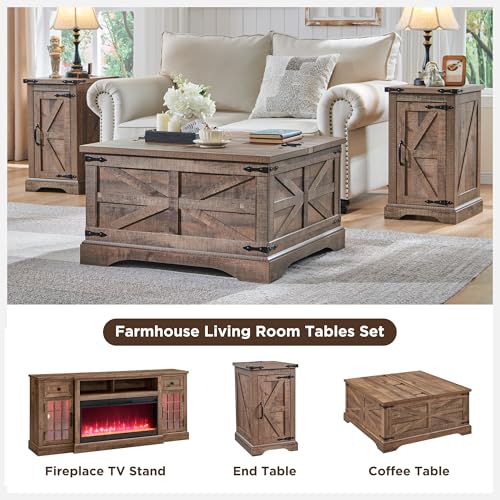Farmhouse Lift Top Coffee Table with Storage, 36" Wood Square Center Table G51641