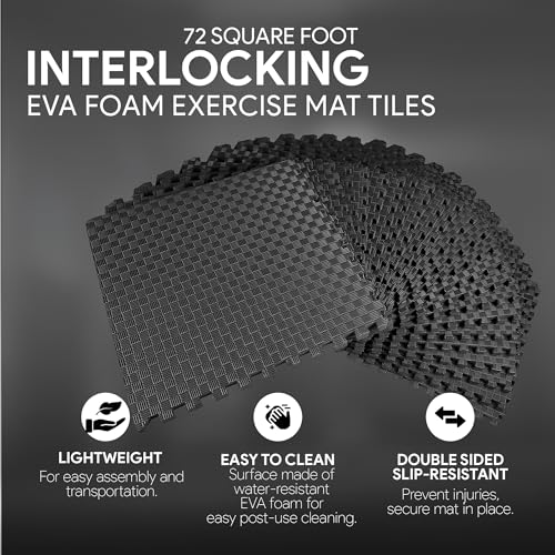 Puzzle Exercise Mat with EVA Foam Interlocking Tiles for MMA, Gymnastics and Home Gym N211438