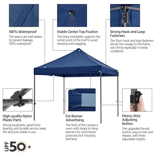 Heavy Duty Pop Up Canopy Tent 10x20 with Wheeled Carry Bag, White X6840