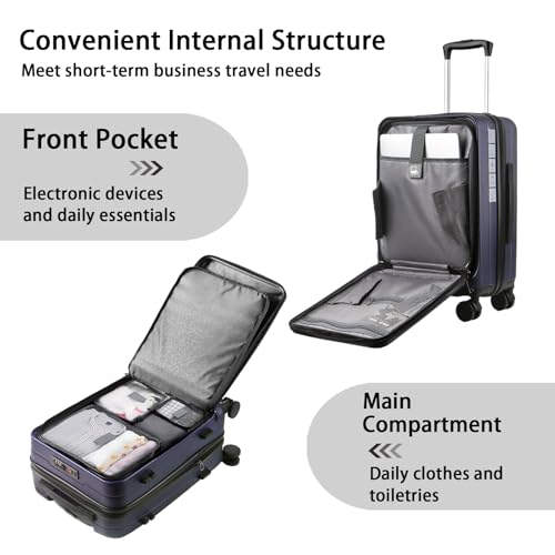Expandable Carry-On Luggage, Hardside, Spinner Wheels, TSA Lock, 20-Inch U64815