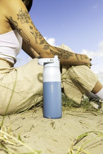Insulated Stainless Steel Water Bottle 34oz with Silicone Handle L348874