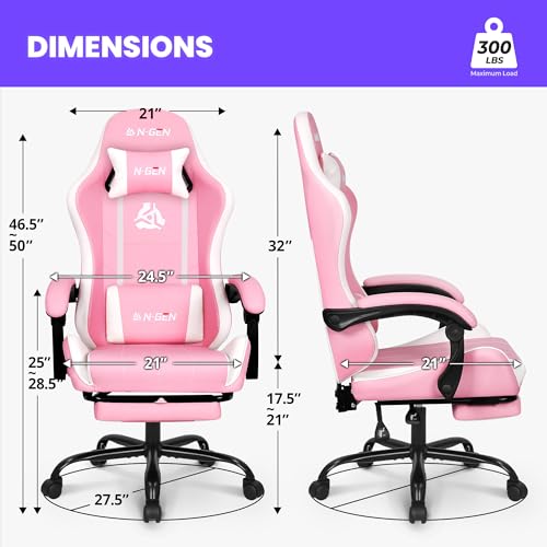 Gaming Chair with Footrest Lumbar Support High Back Recliner Ergonomic Leather Q8605