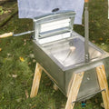 Lehman's Own Laundry Agitator Hand Washer Tub and Wringer with Wooden Legs, 15 Gallon