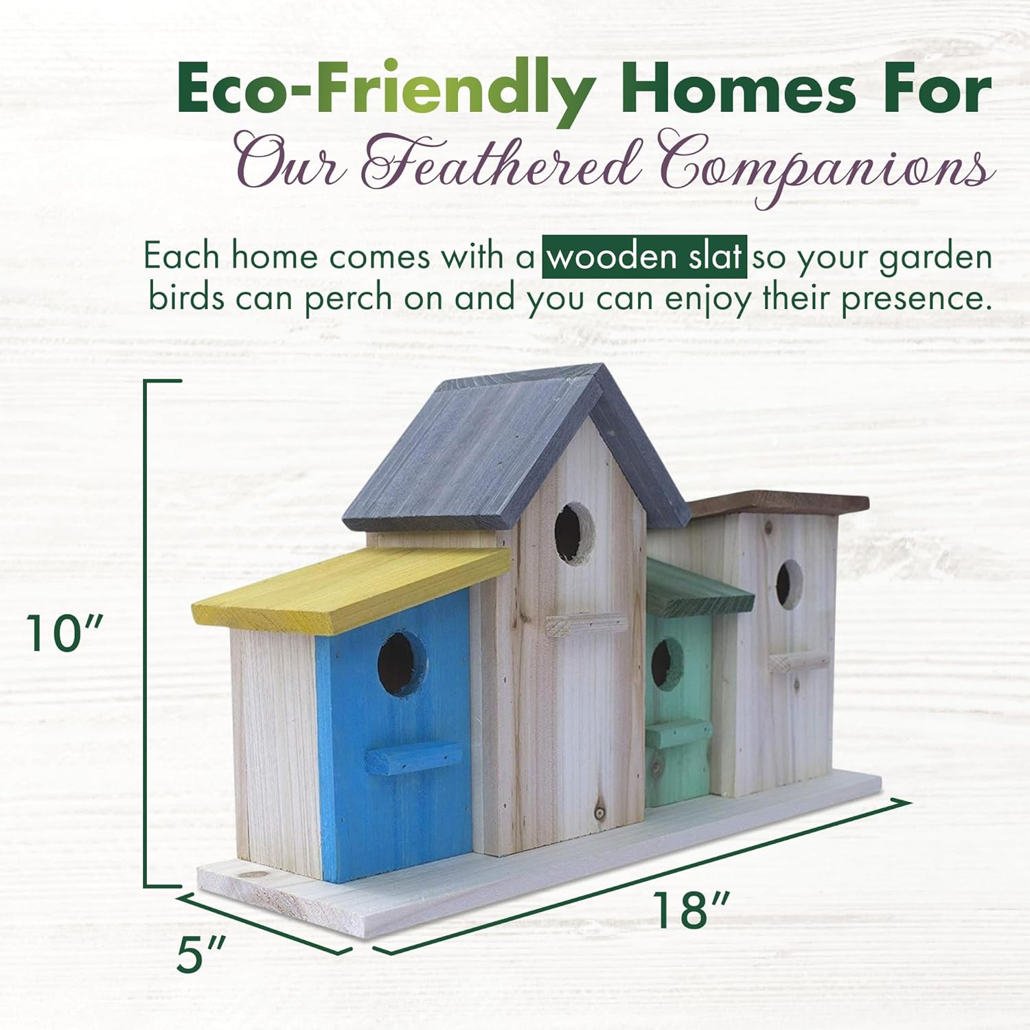 4 Hole Bird House for Outside Hanging, Decorative Feeder for Bluebirds, Wrens & Chickadees A57056