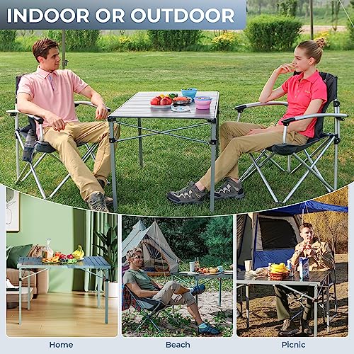 Folding Camping Table Portable Aluminum Roll Up Lightweight for Outdoor Picnic F98743