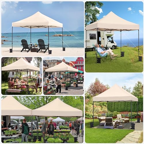 Heavy Duty Pop Up Canopy Tent 10x20 with Wheeled Carry Bag, White X6840