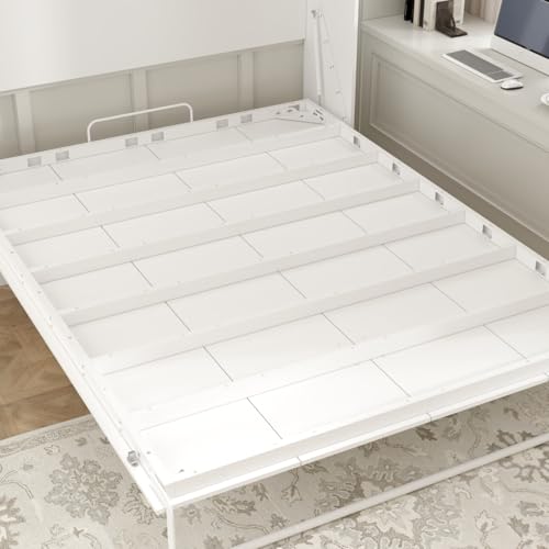 Queen Size Murphy Wall Bed, Space-Saving Foldable Cabinet Bed for Guest Room O405978