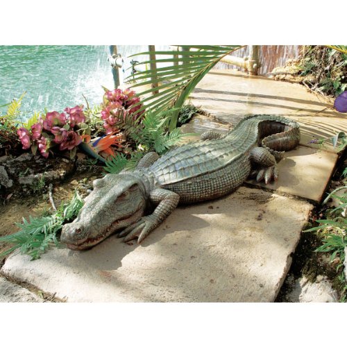 Swamp Beast Lawn Alligator Crocodile Outdoor Garden Statue, 37 Inches Long I699