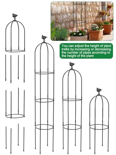 Garden Trellis for Climbing Plants, Rustproof Metal, 6 ft Tall, White E995