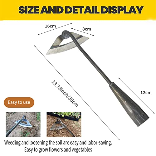 Hollow Hoe, All-Steel Sharp Edge Garden Weeding Tool F784388