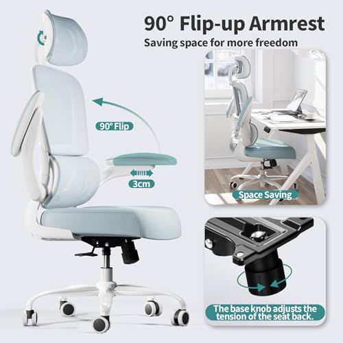 Ergonomic Mesh Office Chair with Wheels, High Back, 330 LBS Capacity C667113