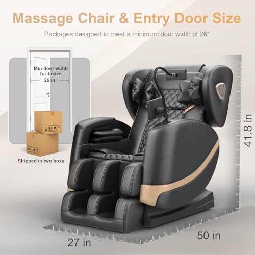 Zero Gravity Full Body Massage Chair with Heating, Foot Massage, Bluetooth Speaker L5704