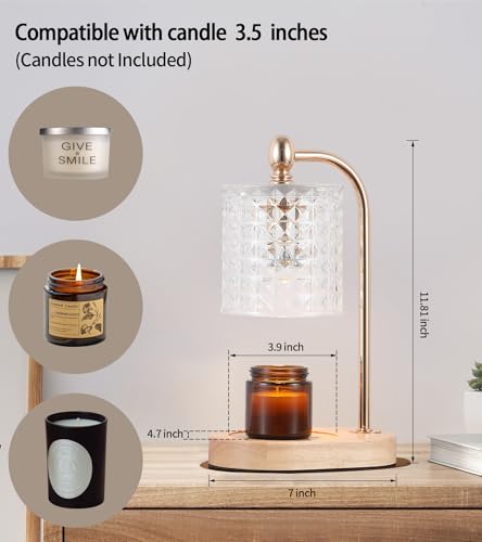 Candle Warmer Lamp with Timer and Dimmer, Electric Gold Wax Warmer with 2 Bulbs X508415