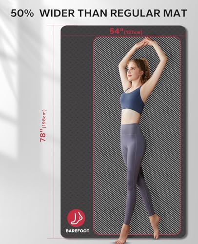 Extra Large Yoga Mat - 72x48, 1/4 Inch Thick, Non-Slip, Eco-Friendly L753346