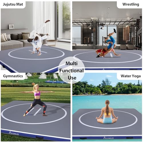 Inflatable Wrestling Mat 10FT/5FT, Portable Jiu Jitsu Mats for Home Training T136369