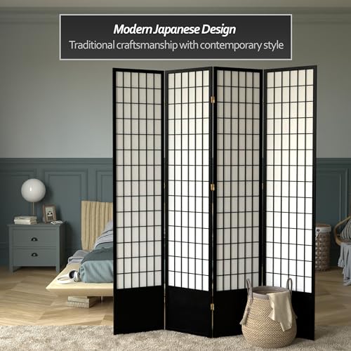 7 ft. Tall Window Pane Shoji Screen Room Divider, 3 Panels T5246