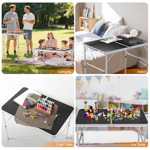 3ft Aluminum Folding Camping Table with Carrying Handle L179408