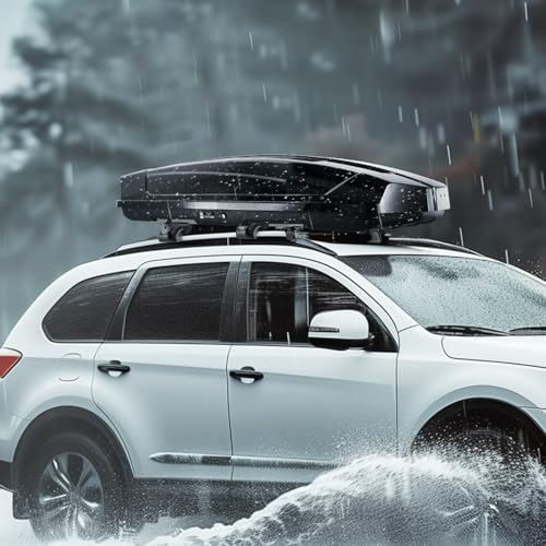Roof Cargo Carrier, 18 Cubic Feet, Hard Shell, Dual-Sided Opening C75445