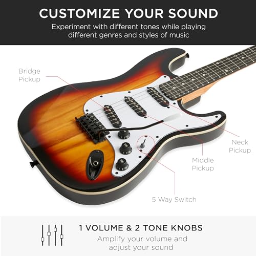 Beginner Electric Guitar Starter Kit with Case, Amp, and Accessories G63095