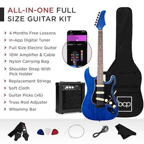 Beginner Electric Guitar Starter Kit with Case, Amp, and Accessories G63095