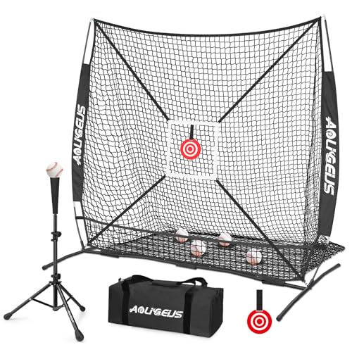 Baseball Softball Practice Net with Batting Tee and Strike Zone Target D632881