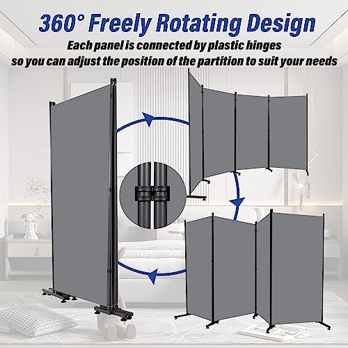 Room Divider 6ft 3 Panel Portable Fabric Partition Screen H7762