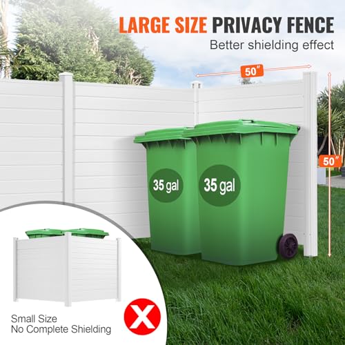 Outdoor Privacy Screens 50x50 Inch Vinyl Fence for AC Units and Trash Cans W21063