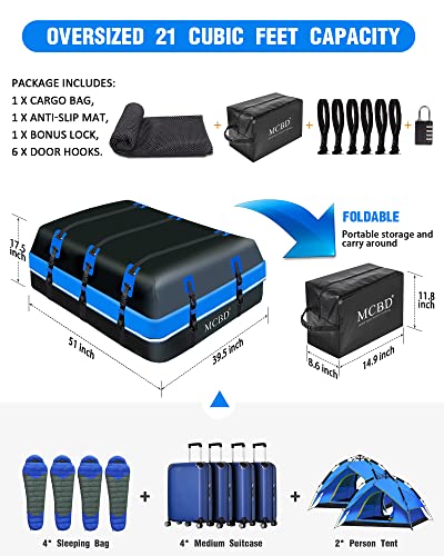 Soft-Shell Waterproof Rooftop Cargo Carrier for SUV, 21 Cubic Feet S158395