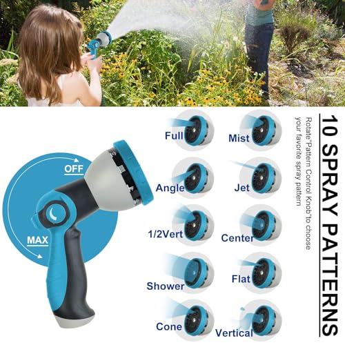 Expandable Garden Hose with Metal Fittings and 10-Function Nozzle X634240
