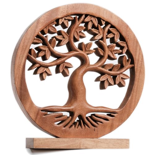 Handcrafted Solid Wood Tree of Life Sculpture for Home Decor J691686
