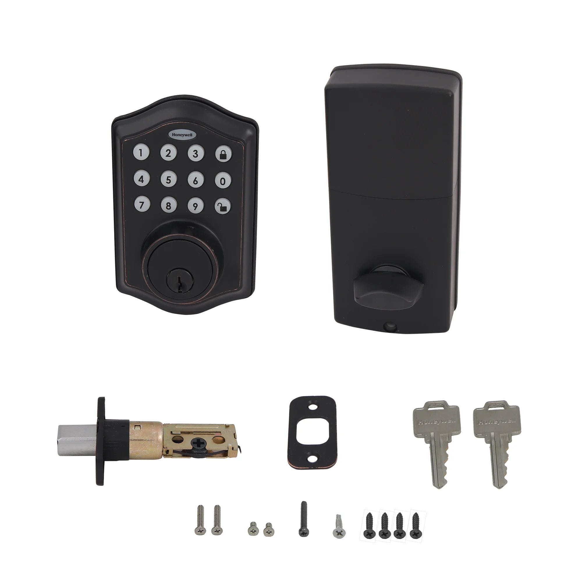Electronic Entry Deadbolt with Keypad, Oil Rubbed Bronze J7444