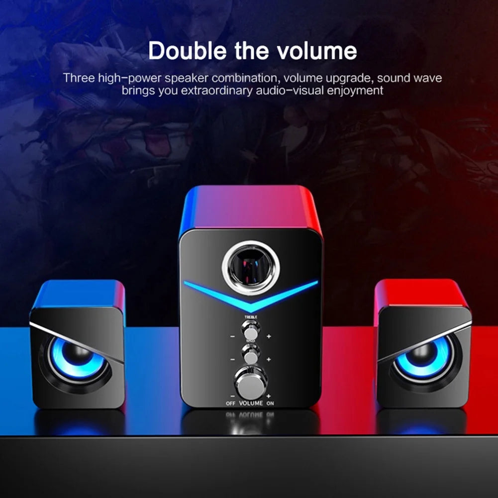 Computer Speaker Set with Subwoofer, USB-Powered 2.1 Multimedia Speakers, 3.5mm Aux Input, Black M176
