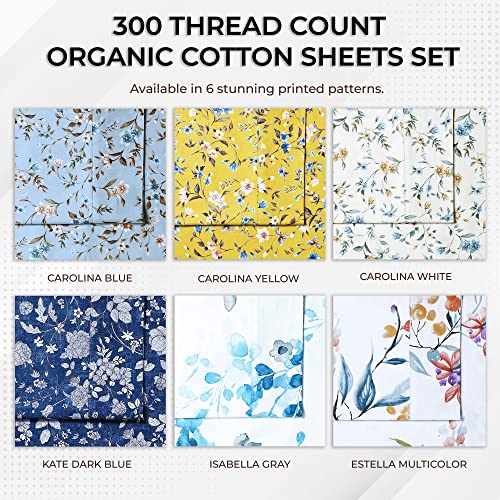 Queen Size Organic Cotton Deep Pocket Bed Sheet Set, Fits 19 inch Mattress, Cream T61150