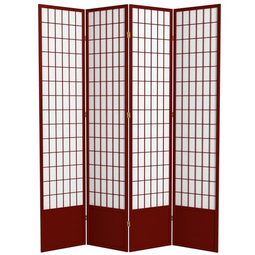 7 ft. Tall Window Pane Shoji Screen Room Divider, 3 Panels T5246