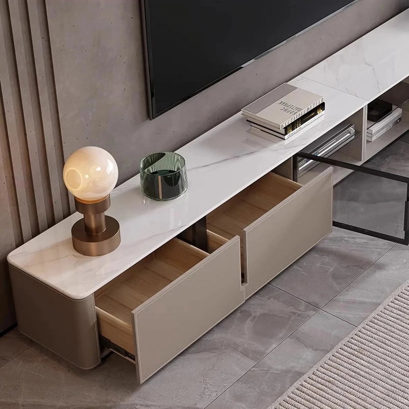 Mid Century TV Stand with Drawers for Living Room O93181