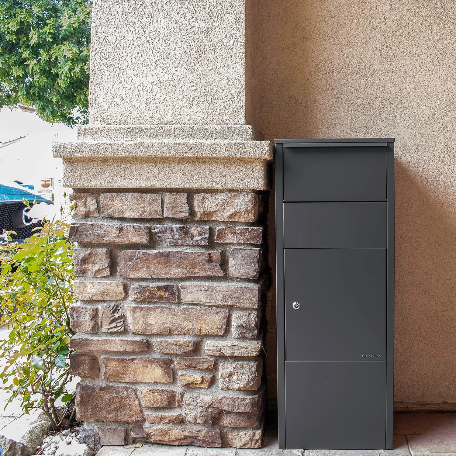 Steel Parcel Drop Box with Tamper-Resistant Slot & Key Lock W61480