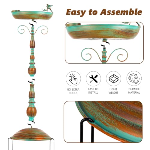 Vintage Metal Bird Bath Bowl with Butterfly Pattern for Garden L44725