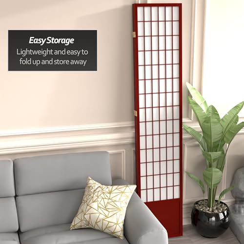 7 ft. Tall Window Pane Shoji Screen Room Divider, 3 Panels T5246