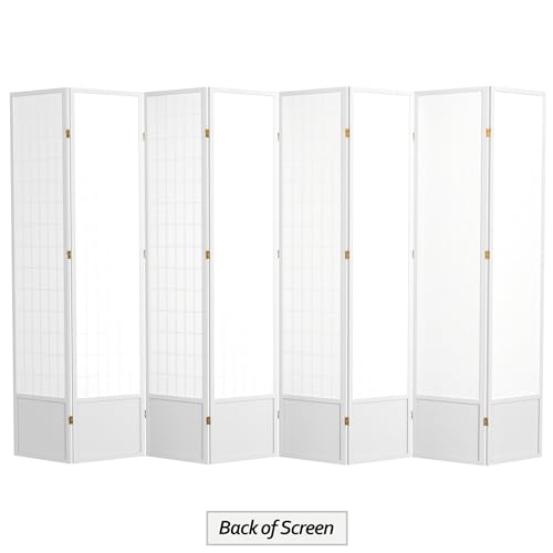 7 ft. Tall Window Pane Shoji Screen Room Divider, 3 Panels T5246