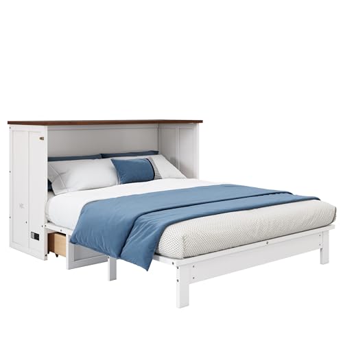 Modern Farmhouse Solid Wood Murphy Bed Queen T3808