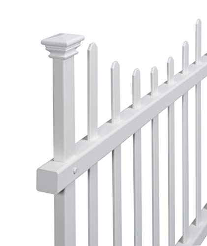 White Vinyl Picket Fence Kit 2.5 ft H x 3.5 ft W, 2 Panels E2055